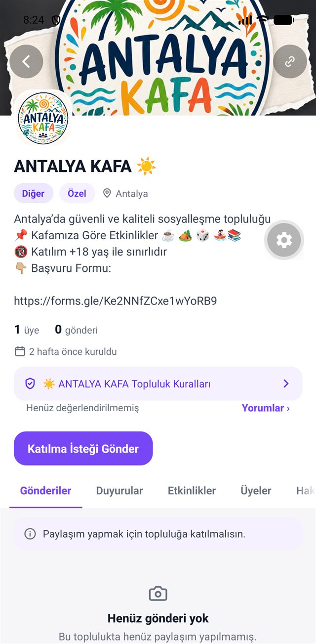 Unio topluluk ekranı: üyeler, gönderiler ve katılma seçeneği